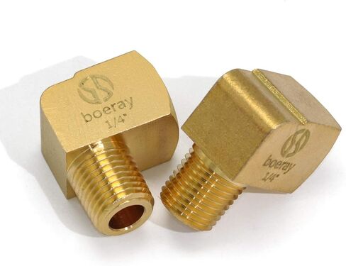 boeray 2pcs 3/8" NPT Male Pipe and 3/8" NPT Female 90 Degree Barstock Street Elbow,Brass Pipe fitting in Kuwait