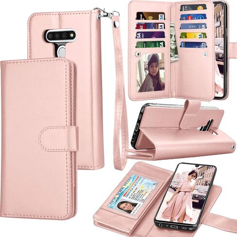 حافظة محفظة Tekcoo لهاتف LG Stylo 6، فتحات بطاقة ائتمان فاخرة لبطاقة الهوية النقدية، حامل من جلد البولي يوريثان، حافظة قابلة للطي [حافظة صلبة مغناطيسية قابلة للفصل] حزام مسند [أسود] in Saudi Arabia