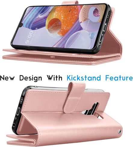 حافظة محفظة Tekcoo لهاتف LG Stylo 6، فتحات بطاقة ائتمان فاخرة لبطاقة الهوية النقدية، حامل من جلد البولي يوريثان، حافظة قابلة للطي [حافظة صلبة مغناطيسية قابلة للفصل] حزام مسند [أسود] in Saudi Arabia