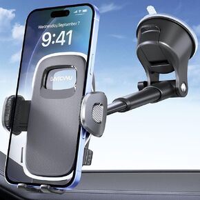 Car Phone Holder Mount, [Thick Case & Heavy Phone Friendly] Phone Mount for Car Dashboard/Windshield Cell Phone Holder for Car, Compatible with iPhone, Samsung All Cellphone