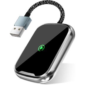 Wireless Carplay Adapter, Wireless androidauto Converts Factory Wired CarPlay to Wireless for iPhone androidphone, Super Mini Car Play Dongle Fit for Cars from 2017, Fast Connection Low Latency, Gray