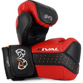 قفازات الملاكمة RIVAL RB10 Intelli-Shock، إغلاق بخطاف وحلقة - ملاءمة مريحة، 1.25 بوصة من رغوة الخلايا المغلقة للاستخدام المكثف للحقيبة، أسود/أزرق، L in Kuwait