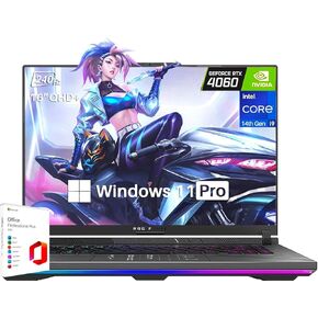 ASUS ROG Strix G16 Gaming Laptop, 16" QHD+ 240Hz WQXGA Display, 14th Gen i9-14900HX, 32GB DDR5, 2TB SSD, GeForce RTX 4060 8GB GDDR6, Backlit KB, Windows 11 Pro & Microsoft Office Lifetime License