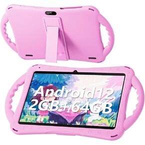 SGIN 10 Inch Kids Tablet with Case, 2GB RAM 64GB ROM Android 12 Tablet for Kids, 1280 * 800 IPS, 5000mAh, 2+5MP Camera, 2.4/5G WiFi(Pink) in Kuwait