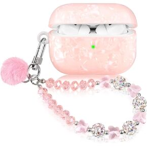 حافظة لطيفة لجهاز Airpod Pro مع غطاء بناتي بحبل لؤلؤي متوافق مع AirPods Pro الجيل الأول (2019) غلاف للنساء in Kuwait