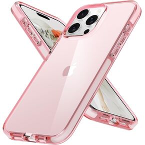 for iPhone 16 Pro Pink Case - Clear Pink, Yellowing-Resistant, Ultra-Thin, Pocket-Friendly, Military-Grade Protection, Raised Edges Protect Camera & Screen, Wireless Charging Compatible