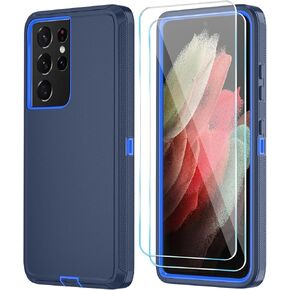ONOLA for Samsung Galaxy S21 Case with HD Screen Protector, for Samsung S21 Phone Case, [3 in 1] Heavy Duty Phone Case for Galaxy S21 6.2",PurpleSkyblue