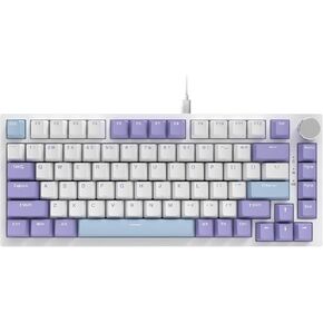 AJAZZ AK820 Pro 75% Gasket RGB Wireless Mechanical Keyboard with TFT Screen, Volume knob, Bluetooth/2.4G/Wired 3-Modes, Compact 82 Hot-Swap Keys, Tricolor PBT Keycap, 4000 mAh (Gray&Yellow 3-Modes)