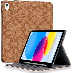 Designer for iPad 10.2 inch Case,9th /8th / 7th Generation Case(2021/2020/2019)iPad Air 3rd 2019/2017 iPad Pro 10.5" PU Leather with Pencil Holder Soft TPU Back Case,Auto Sleep/Wake Cover-Black