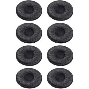 Tvoip 4 Pair Ear Cushions leatherette Spare Replacement Earpads for Plantronics Supra Plus Encore and Most Standard Size 50mm Office Telephone Headsets H251 H251N H261 H261N H351 H351N H361 H361N