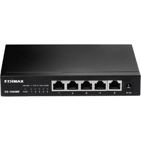 EDiMAX 2.5Gbps Ethernet 5-Port Switch. 2500/1000/100Mbps. Metal Chassis, Wall-mountable, Designed for NAS and workstations, Works with CAT5E, GS-1005BE