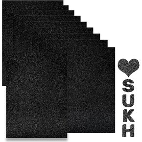 Sukh White Glitter Cardstock Paper - Glitter Cardstock Craft Paper A4 Thick Colored Crafts Christmas Valentines Gift Box Wrapping DIY Wedding Birthday Party Sparkle Decor Scrapbook 250GSM 10pcs