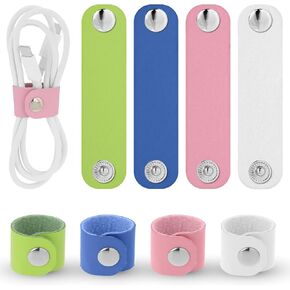 8 Pcs Leather Cord Organizer Portable Cable Straps PU Leather Cord Wraps for Charging Cord Reusable USB Charger Cord Holder Strap Winder Cord Keeper Earphone Cord holder Travel Cord Organizer