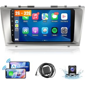 Android Car Radio for Toyota Camry Carplay 2006 2007 2008 2009 2010 2011 Camry Touchscreen Radio 9 Inch Head Unit Car Stereo with Wireless CarPlay Android Auto, GPS, WiFi, Backup Camera, SWC