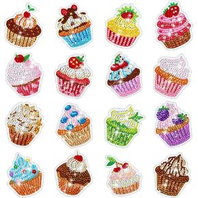 16 Pcs Diamond Painting Magnets DIY Diamond Painting Kits for Kids Gem Art Magnet Fridge Stickers for Kids Beginners Boys Girls Adults DIY Crafts Party(Donut)