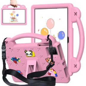 Kids Case for Tmobile Revvl Tab 5G Tablet 10.36-inch 2023, EVA Heavy Duty Protection Cover with Shoulder Strap Stand Handle DIY Figures (Purple)