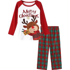 Baby Boys' Girls' Pajamas 2-Piece Pajama Set Long Sleeve Tee Pants Festive Christmas Toddler Pj Sets