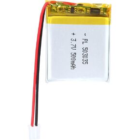 3.7V 500mAh 503035 Lipo Battery Rechargeable Lithium Polymer ion Battery Pack with PH 2.0mm JST Connector