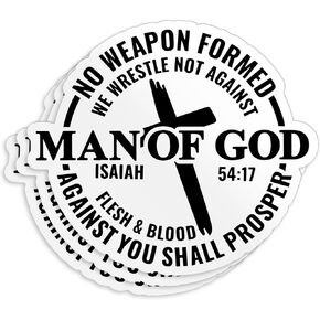 (3 Pcs) Man of God Stickers, Cross Nails Jesus King of King Sticker, Christian Bible Sticker Religious Sticker 3" Waterproof Die-Cut Vinyl Sticker for Kindle Laptop Water Bottles, Phone Gifts 3 Inches