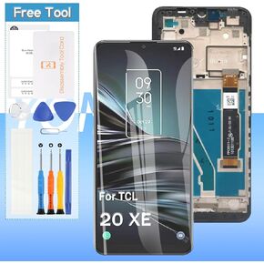 Screen Replacement for TCL 20 XE 5G 5087 5087Z LCD Display Touch Digitizer Assembly with Tools (Black with Frame)