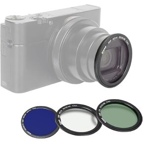 Kase Wolverine Magnetic Filter Kit UV/CPL/ND64 for Sony ZV-1, RX100 Series/Ricoh GR II III, Neutral Density ND Polarizer Filter Protector for ZV1 RX100 VII VI V III II Camera Accessories