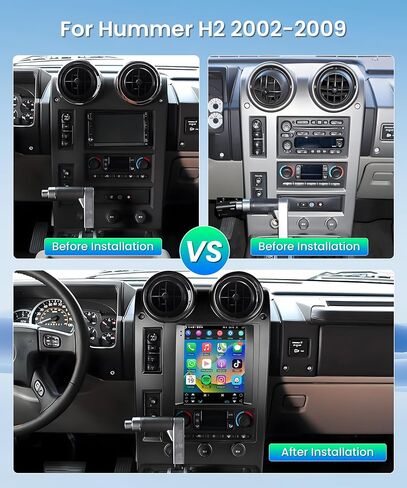 2+64G- for Hummer H2 2002-2009 Android Car Radio Stereo, Wireless Carplay Android Auto 9.7 Inch Touch Screen Bluetooth Car Audio Receiver GPS WiFi DVR Backup Camera FM/RDS HiFi SWC in Saudi Arabia