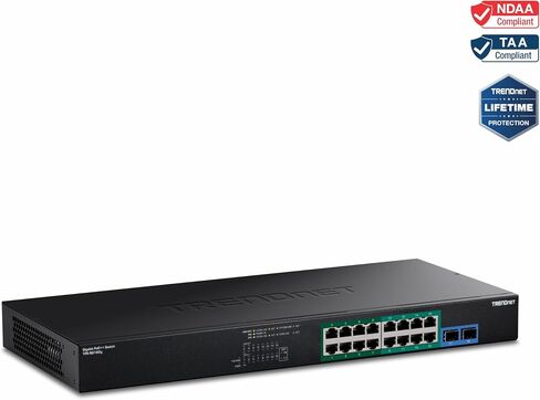 TRENDnet TPE-BG102g, 10-Port Gigabit 240W PoE++ Switch with 4 x 95W PoE++ Ports, 4 x 30W PoE+ Ports, 2 Gigabit SFP Slots,240W PoE Budget, 1U 19" Rack Mountable,Lifetime Protection in Saudi Arabia