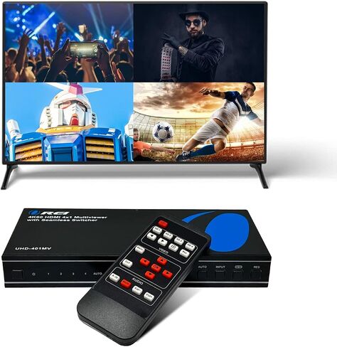 شاشة معالج جدار الفيديو OREI 4K 2x2 HDMI أو USB-C تصل إلى 4K 60 هرتز 2x1، 1x2، 1x3، 1x4 تدعم استخلاص الصوت RS-232 بتدوير 180 درجة (UHD-14VW) in Saudi Arabia