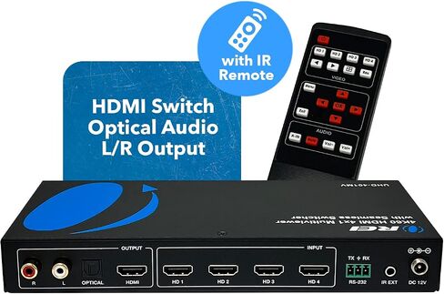 شاشة معالج جدار الفيديو OREI 4K 2x2 HDMI أو USB-C تصل إلى 4K 60 هرتز 2x1، 1x2، 1x3، 1x4 تدعم استخلاص الصوت RS-232 بتدوير 180 درجة (UHD-14VW) in Saudi Arabia