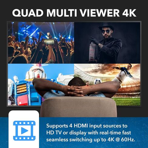 شاشة معالج جدار الفيديو OREI 4K 2x2 HDMI أو USB-C تصل إلى 4K 60 هرتز 2x1، 1x2، 1x3، 1x4 تدعم استخلاص الصوت RS-232 بتدوير 180 درجة (UHD-14VW) in Saudi Arabia