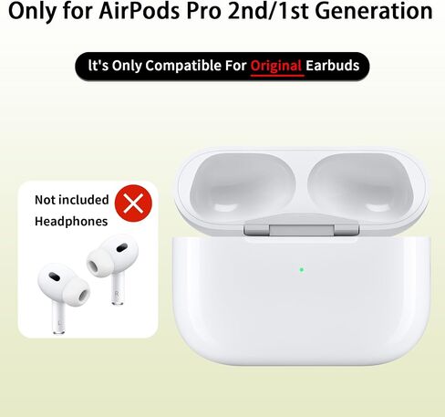 Wireless Charging Case for Airpods Pro 1st & 2nd Generation with Cleaning Kit, 660 mAh Battery, Sync Button, Replacement Airpods Pro 2/1 Gen Case Only, White in Saudi Arabia