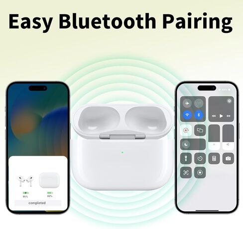 Wireless Charging Case for Airpods Pro 1st & 2nd Generation with Cleaning Kit, 660 mAh Battery, Sync Button, Replacement Airpods Pro 2/1 Gen Case Only, White in Saudi Arabia