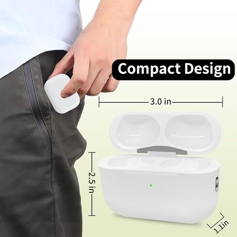 Wireless Charging Case for Airpods Pro 1st & 2nd Generation with Cleaning Kit, 660 mAh Battery, Sync Button, Replacement Airpods Pro 2/1 Gen Case Only, White in Saudi Arabia