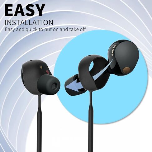 حزام WOFRO المضاد للفقد لسماعات الأذن Sony WF-1000XM5، ملحقات حبل من السيليكون الناعم الرياضية المتوافقة مع سماعات الأذن Sony WF-1000XM5 المانعة للضوضاء وحبل الرقبة (أسود) in Kuwait