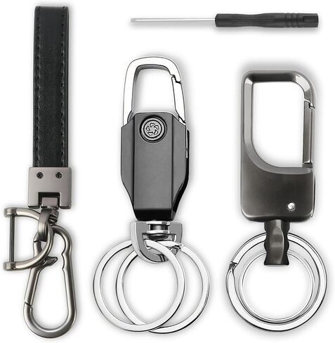 3 Pack Leather Keychain Universal Key Chains for Car Keys Woven Strap Braided Rope Leather Key Chain for Men and Women Key Fob keychain Holder With 5 Keyrings,5 Anti-Lost D-Ring in Saudi Arabia