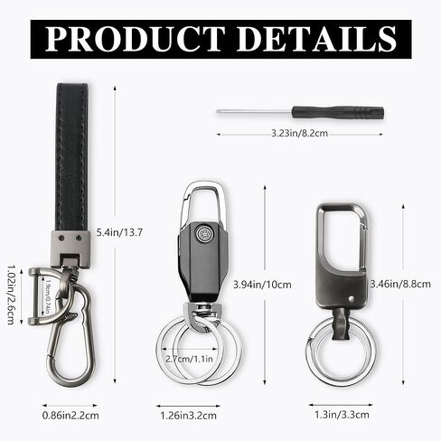 3 Pack Leather Keychain Universal Key Chains for Car Keys Woven Strap Braided Rope Leather Key Chain for Men and Women Key Fob keychain Holder With 5 Keyrings,5 Anti-Lost D-Ring in Saudi Arabia