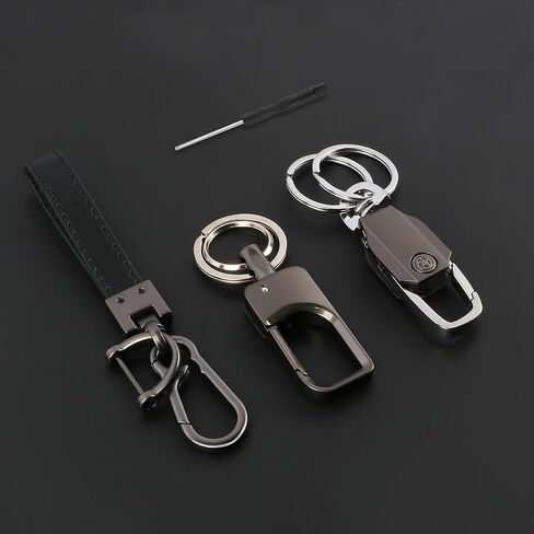 3 Pack Leather Keychain Universal Key Chains for Car Keys Woven Strap Braided Rope Leather Key Chain for Men and Women Key Fob keychain Holder With 5 Keyrings,5 Anti-Lost D-Ring in Saudi Arabia