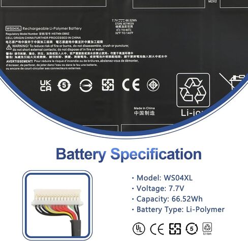 ANTIEE WS04XL Laptop Battery for HP Spectre X360 14-EA 14T-EA000 14-EA0007NA 14-EA0002NI 14-EA0002NX 14-EA0003NS 14-EA0520NA 14-EA0378NG 14-EA0023DX 14-EA0051TU HSTNN-DB9Z L97352-2D1 L97357-005 in Saudi Arabia
