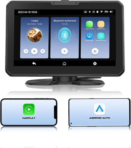 ستيريو سيارة محمول 7 بوصة، CarPlay & Android Auto، أجهزة استقبال صوت السيارة بشاشة تعمل باللمس مع AirPlay، جهاز إرسال FM، AUX، بلوتوث، كاميرا احتياطية - P3 in Saudi Arabia