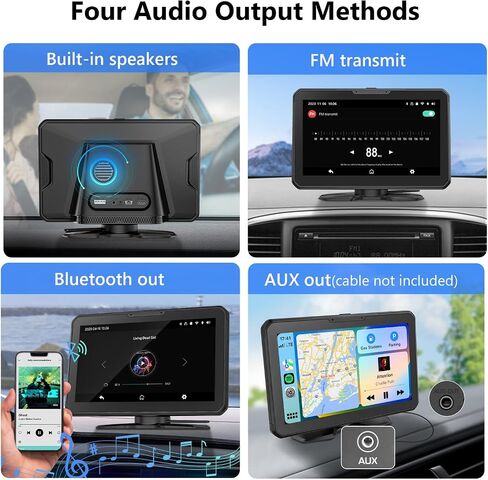 ستيريو سيارة محمول 7 بوصة، CarPlay & Android Auto، أجهزة استقبال صوت السيارة بشاشة تعمل باللمس مع AirPlay، جهاز إرسال FM، AUX، بلوتوث، كاميرا احتياطية - P3 in Saudi Arabia