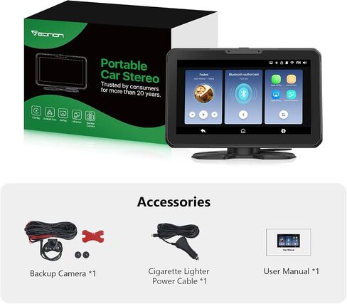 ستيريو سيارة محمول 7 بوصة، CarPlay & Android Auto، أجهزة استقبال صوت السيارة بشاشة تعمل باللمس مع AirPlay، جهاز إرسال FM، AUX، بلوتوث، كاميرا احتياطية - P3 in Saudi Arabia