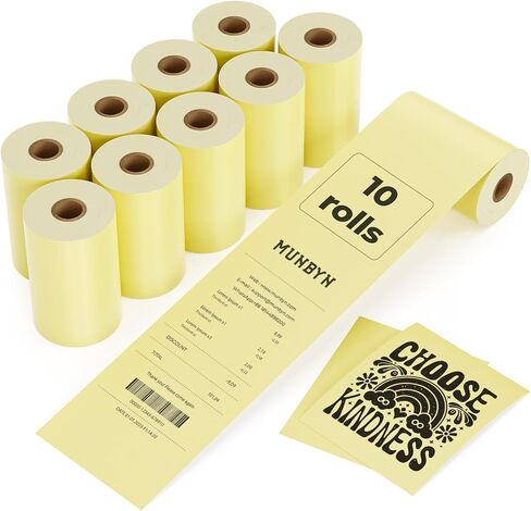 MUNBYN 2 1/4" x 50' Blue Thermal Paper, 58mm Receipt Paper(10 Rolls), BPA Free Thermal Receipt Paper Fits All 58mm Mini Thermal POS Printer, Square Terminal Credit Card Machines in Saudi Arabia