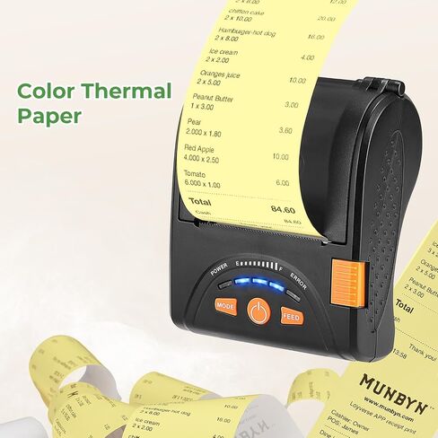 MUNBYN 2 1/4" x 50' Blue Thermal Paper, 58mm Receipt Paper(10 Rolls), BPA Free Thermal Receipt Paper Fits All 58mm Mini Thermal POS Printer, Square Terminal Credit Card Machines in Saudi Arabia
