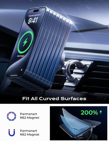 LISEN for 15W MagSafe Car Mount Charger,Universal iPhone Magnetic Wireless Car Charger,MagSafe Charging Mount Wireless for iPhone 16 Pro Max Accessories Fits iPhone 16 15 14 13 12,Matte Purple in Saudi Arabia