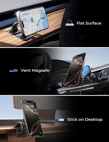 LISEN for 15W MagSafe Car Mount Charger,Universal iPhone Magnetic Wireless Car Charger,MagSafe Charging Mount Wireless for iPhone 16 Pro Max Accessories Fits iPhone 16 15 14 13 12,Matte Purple in Saudi Arabia