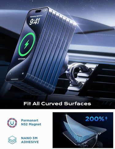 LISEN for 15W MagSafe Car Mount Charger,Universal iPhone Magnetic Wireless Car Charger,MagSafe Charging Mount Wireless for iPhone 16 Pro Max Accessories Fits iPhone 16 15 14 13 12,Matte Purple in Saudi Arabia