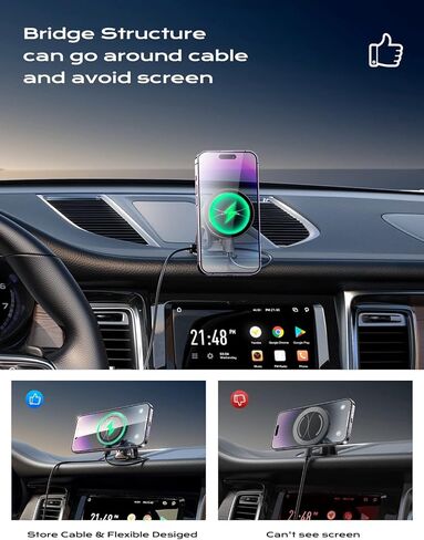 LISEN for 15W MagSafe Car Mount Charger,Universal iPhone Magnetic Wireless Car Charger,MagSafe Charging Mount Wireless for iPhone 16 Pro Max Accessories Fits iPhone 16 15 14 13 12,Matte Purple in Saudi Arabia
