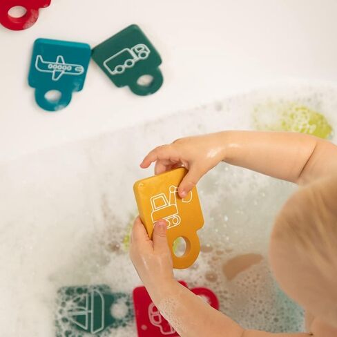 Bella Tunno Tub Hub – 10-Piece Non-Toxic Soft Foam Baby Bath Toys and Silicone Suction Storage Stand Included (New Fairytale) in Saudi Arabia