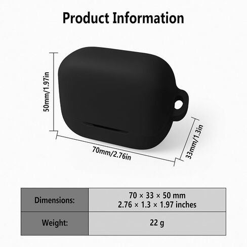 Geiomoo Silicone Case for Anker Soundcore K20i, Protective Cover with Carabiner (Black) in Saudi Arabia