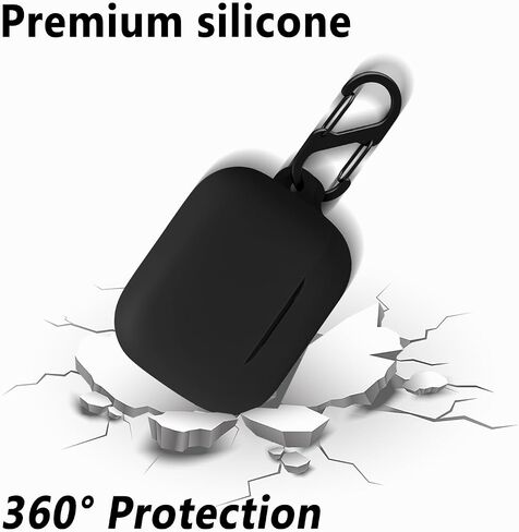 Geiomoo Silicone Case for Anker Soundcore K20i, Protective Cover with Carabiner (Black) in Saudi Arabia